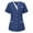 Dark Blue, variant on Wutalume Women's Quick Dry Fabric Solid Color V-Neck Short Sleeve Scrub Top, Healthcare and Medical Work Uniform,Black L