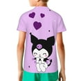 thumbnail image 5 of Sanrio Kuromi Kids T-Shirt 3d Printed Graphic T-Shirts Boys And Girls Short Sleeve Shirts For Youth Kids X-Small, 5 of 6