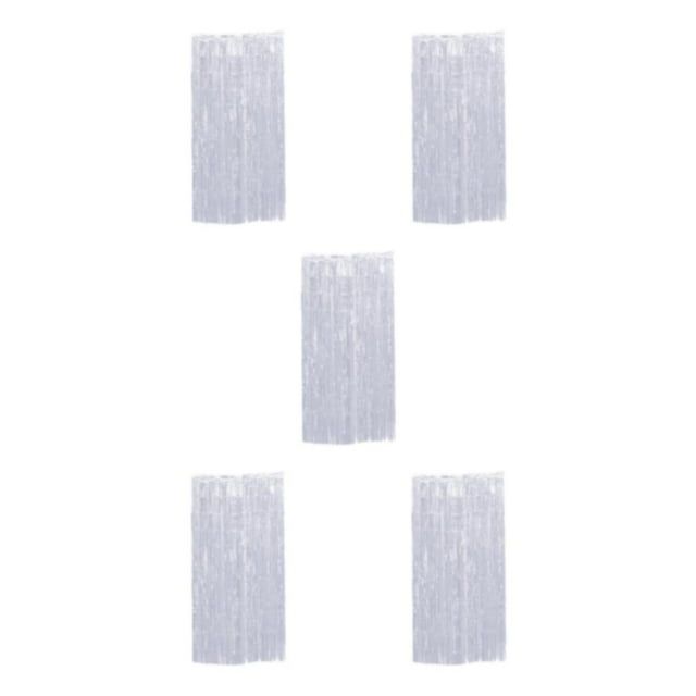 relayinert Vibrant Foil Fringe Curtain Wide Application And Customizable Options Silver 3*1m 5Set
