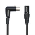thumbnail image 1 of Cable XLR XLR Hembra de Ángulo Recto A Macho Cable de Micrófono Balanceado de 3 Pines para Mezcladores, Sistemas de Altavoces, 1 of 5