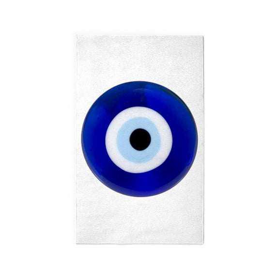 CafePress - Nazar Amulet Evil Eye Protection 3'X5' Area Rug - 3'x5' Decorative Area Rug, Fabric Throw Rug