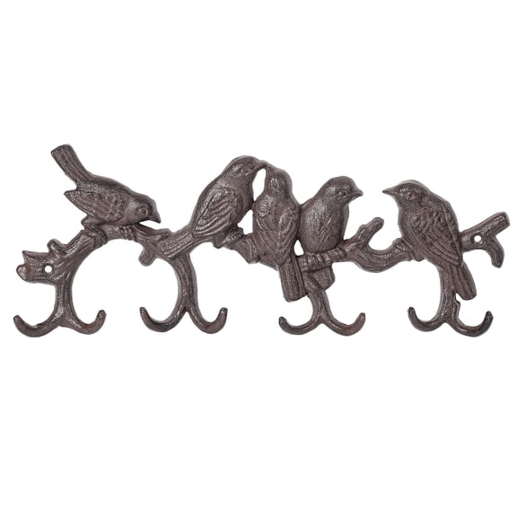 Sungmor Vintage Cast Iron Birds Coat Hook with 8 Hooks,Heavy Duty Wall-Mounted Hanger Rack,Adorable Birds Coat Hanger for Entryway,Kitchen or Garden