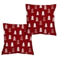 thumbnail image 1 of EUDIDV - Funda de almohada navideña (45,7 x 45,7 cm), juego de 2, diseño de árbol de Navidad, color rojo, decoración navideña de invierno para el hogar, sofá, funda de almohada festiva estándar, 1 of 6