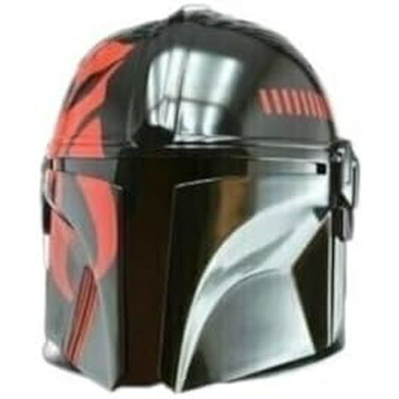 Mandalorian Helmet Metal Steel With Liner and Chin Strap, Medieval Helmet Mandalorian Red-Black Polish, Medium, Strong, Lightweight, and Comfortable, Halloween, cosplay and christmas Gifts