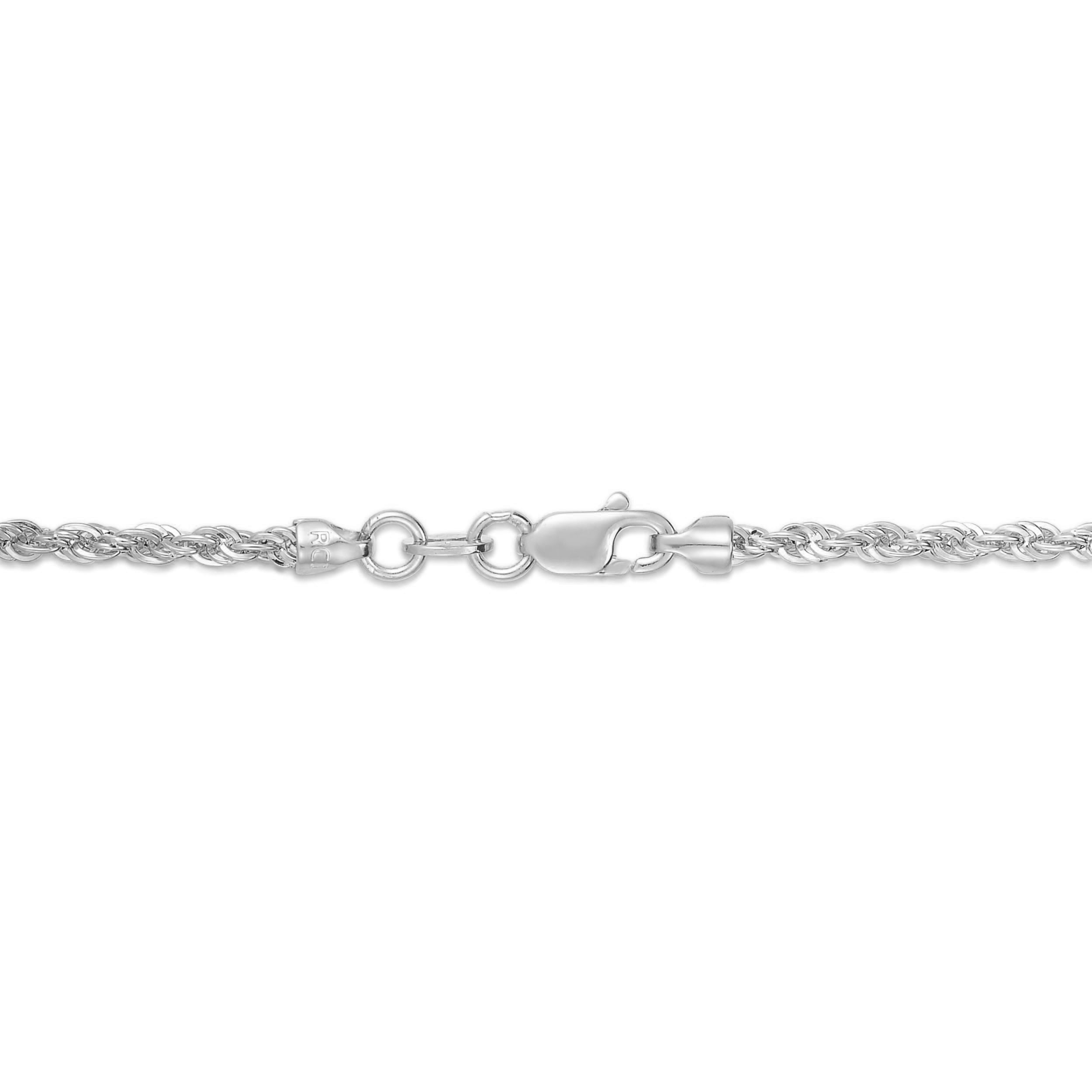 14k REAL White Gold 2mm Hollow Curve Mirror Chain Necklace with