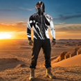 thumbnail image 3 of Sun Shirt UPF 50+ Men's Fishing Long Sleeve UV Protection Hoodie with Face Mask and Thumb-Holes Hiking Rash Guard Swimming Running, 3 of 7