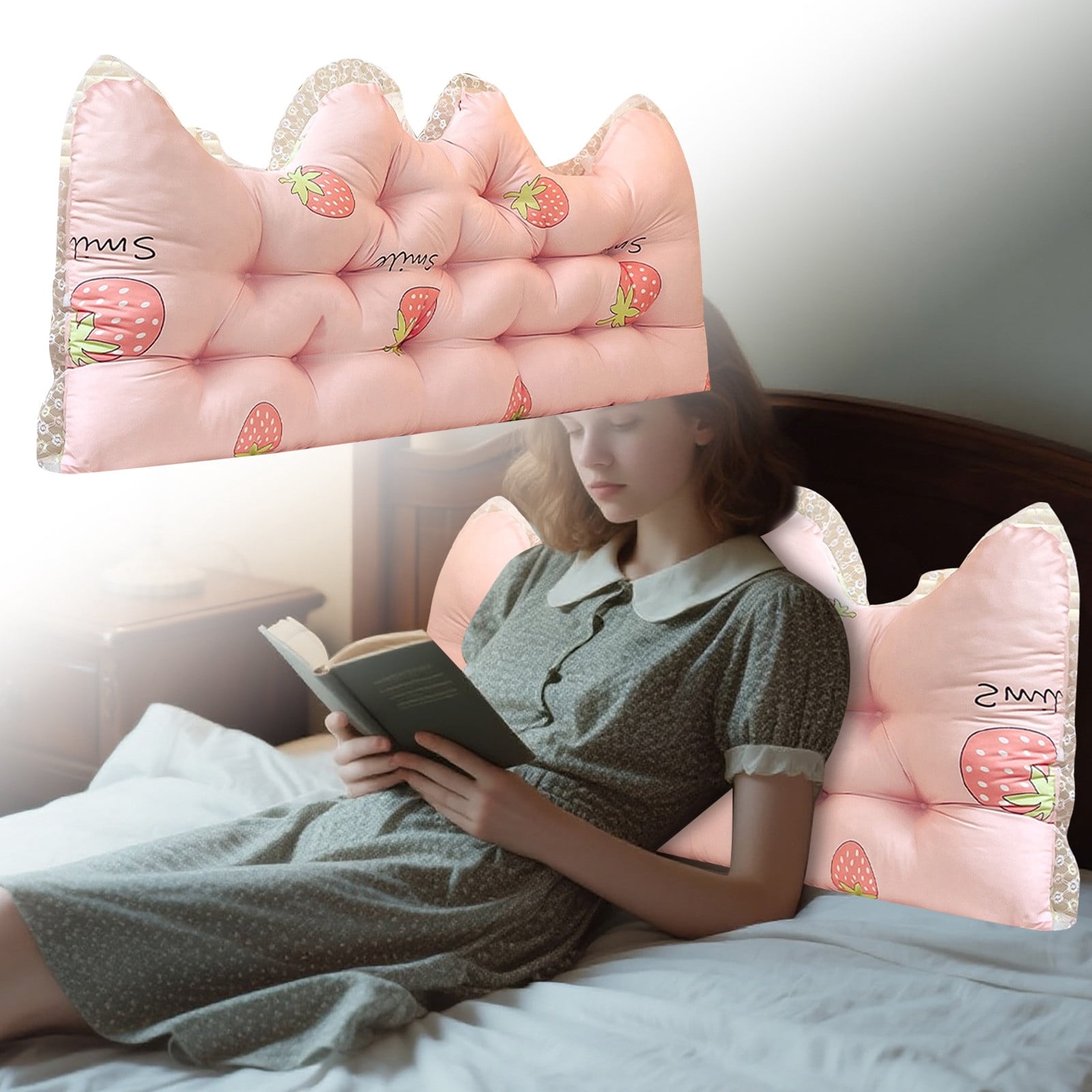 Coussin de lecture pour canapé-lit adulte, coussin de dossier avec accoudoirs, coussin de dossier pour adultes, fauteuil de lit pour se reposer, lire, regarder la télévision ou jouer