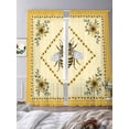 thumbnail image 3 of Sunflower Bee Sheer Curtains for Living Room Bedroom, Vintage Daisy Flower Yellow Border Light Filtering Sheer Curtains, Rod Pocket Voile Window Drapes, 2 Panels Set 52"x 108", 3 of 7