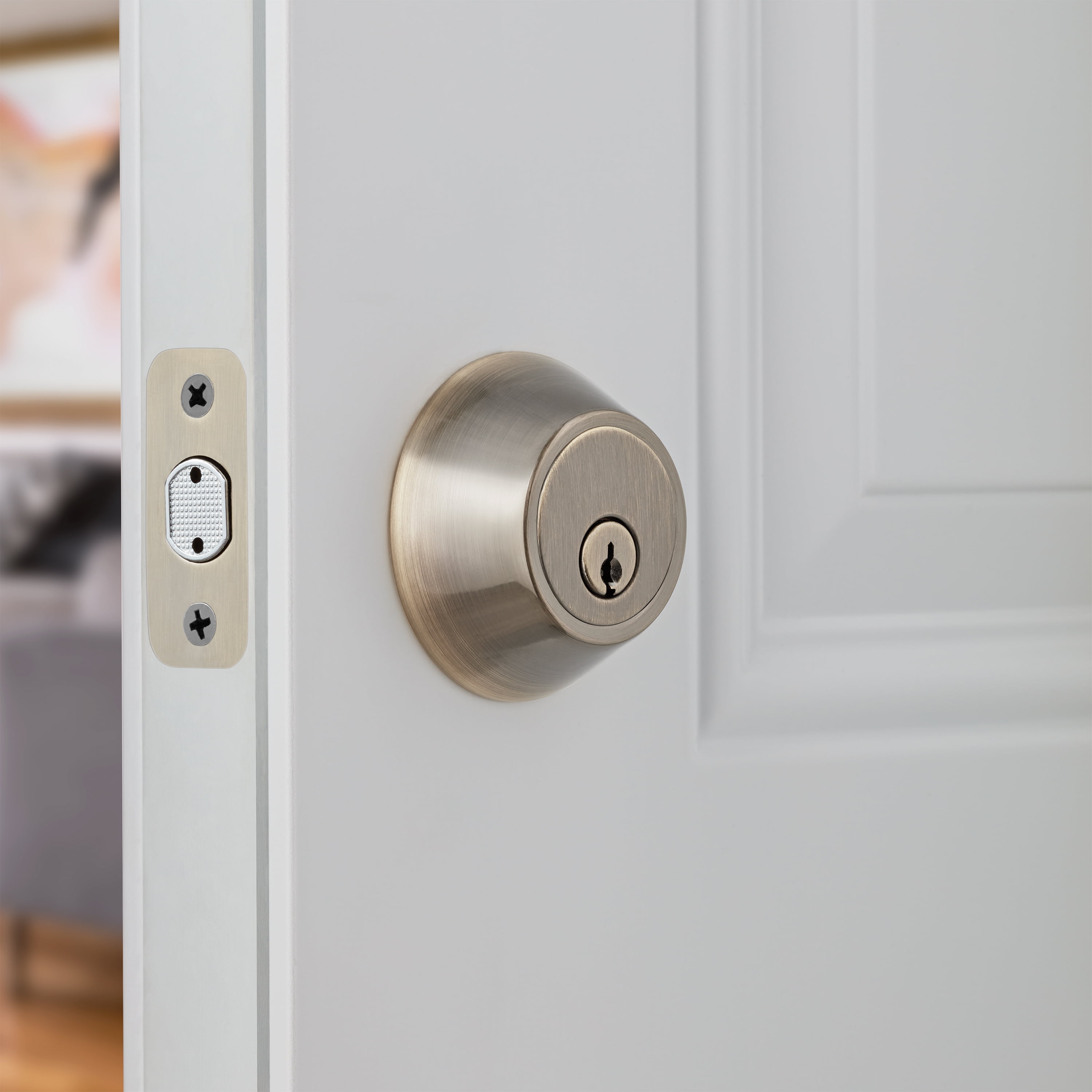 Hyper Tough Keyed Entry Single Cylinder Deadbolt Antique Brass