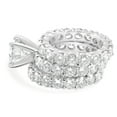 thumbnail image 4 of Pompeii 15Ct TW Diamond Eternity Engagement Wedding Ring Set 14k White Gold Lab Grown, 4 of 4