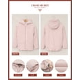 thumbnail image 3 of SHEWIN Puffer Jacket for Women Winter Warm Hooded Coat Full Zip Up Cropped Jacket with Pockets Petite, 3 of 8