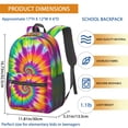 thumbnail image 3 of Pink and Yellow Tie Dye Pattern 17" School Backpacks for Teens,Waterproof Oxford Fabric,S-Shape Padded Straps for School,Travel,Hiking,Camping, 3 of 6