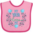 thumbnail image 3 of Inktastic My Yaya Loves Me with Hearts and Flowers Boys or Girls Baby Bib, 3 of 4