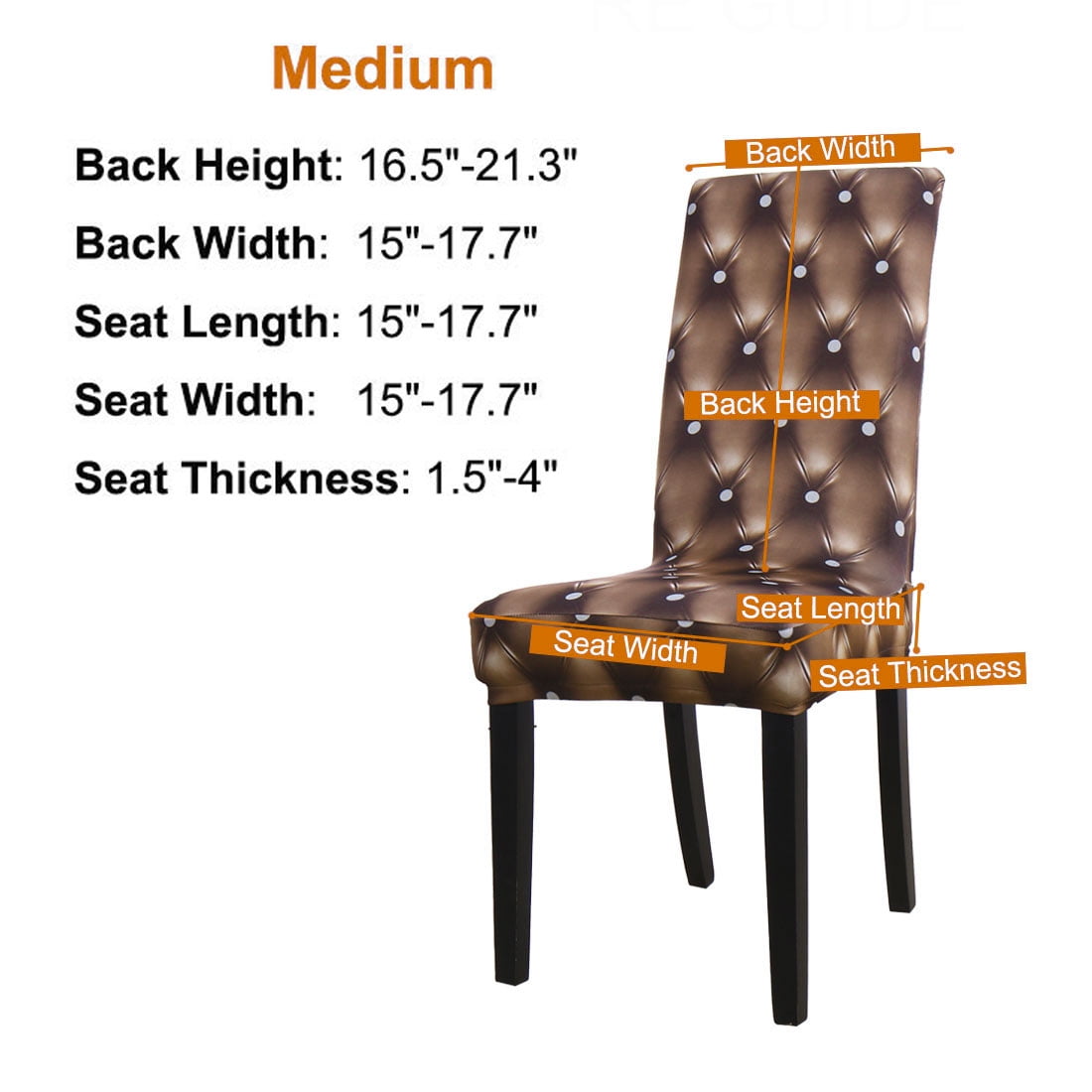 Piccocasa 1-Piece Stretch Spandex Stretch Chair Covers,(M Size,Coffee Color)