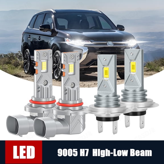 BSBSDJB LED Headlight Bulbs for Mitsubishi Outlander 2016-2020, 4-Pack High Low Beam