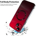 thumbnail image 2 of Compatible with iPhone 15 Case 2023 (Support for Magsafe)  Gradient Case with Wireless Charger, Gradient Glass Back with Screen Protector for Girls Women -Red, 2 of 14
