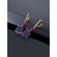 thumbnail image 4 of Gem Stone King 13.04 Ct Emerald Cut Blue Lapis Red Garnet 18K Rose Gold Plated Silver Earrings, 4 of 4
