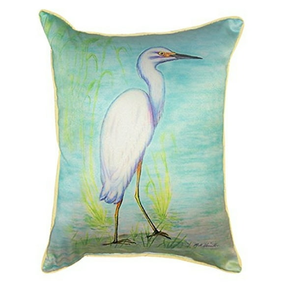 Betsy Drake ZP025 20 x 24 in. Snowy Egret Extra Large Zippered Pillow