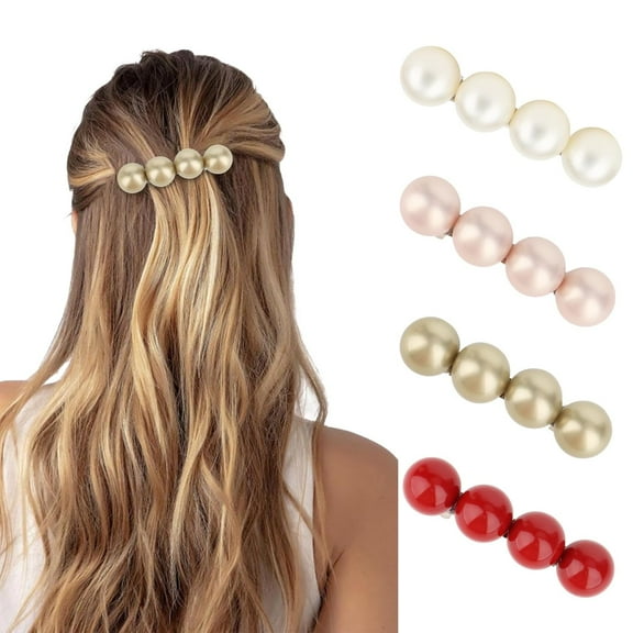 Hair Barrettes for Women 4packs Hair Clips French Hair Barrette Clip for Girls Large Pearl Hair Clips for Thick Thin Long Short Hair Fashion Hair Accessories for Women Girls