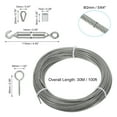 thumbnail image 2 of Unique Bargains 5/64' Stainless Steel Wire Rope Kit, 100ft Metal Wire Cable for Outdoor Hanging, 2 of 6