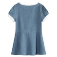thumbnail image 2 of Richie House Girls' Striped Light Top with Lace Trim and Bow Accent RH0928, 2 of 2