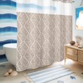 thumbnail image 5 of No Hook Shower Curtain, Brown Shower Curtains for Bathroom with See Through Top Window, Modern Abstract Art Farmhouse Waterproof & Washable Bath Curtain 66"x72", 5 of 9
