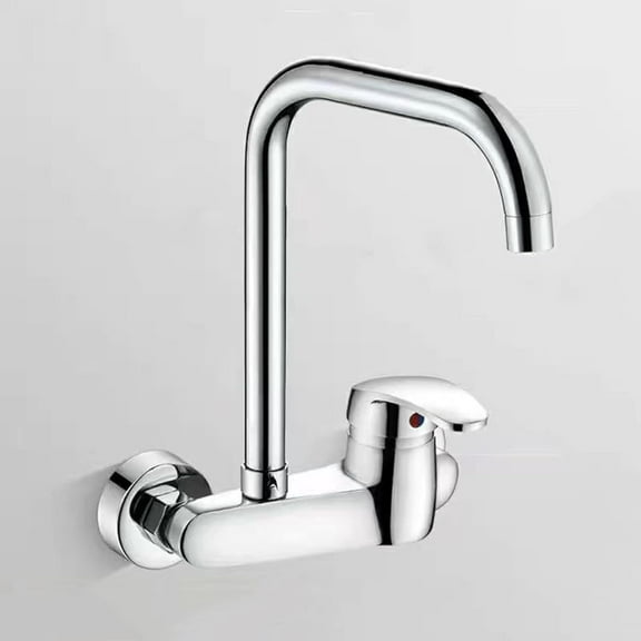 Wall Mount Kitchen Faucet,Kitchen Sink Faucets with Swivel Spout,Brass Kitchen Faucet,Hot and Cold Water Mixer Tap Sink Faucet,Single Handle Kitchen Sink Faucet,B