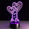 thumbnail image 5 of Double Heart Balloon I LOVE YOU 3D Optical Illusion Touch Color 7 The LED Night Light Desk Lamp, 5 of 5