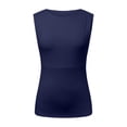 thumbnail image 2 of Bmisegm Women’s V-Neck Blouse Solid Color Slim Fit Tank Top for Women Sleeveless Casual Shirt Blue XS, 2 of 4