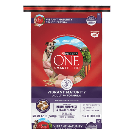 Purina ONE SmartBlend Vibrant Maturity Adult 7+ Formula Dry Dog Food - 16.5 lb. Bag