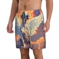 thumbnail image 2 of KLL Colorful Cloud Spotted Dog Men's Casual Summer Beach Shorts Hawaiian Shorts with Pockets-X-Large, 2 of 5