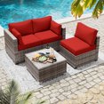 thumbnail image 7 of Kimunuk 8 Pcs Outdoor Cushion Covers for Patio Furniture, Washable Outdoor Cushion Slipcovers Replacement with Zipper for 3 Seat Rattan Sofa, Red, 7 of 7