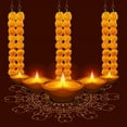 thumbnail image 5 of 4 Pcs Artificial Marigold Garland Golden Yellow 5 Feet Faux Flowers Dia De Los Muertos Diwali Decor, 5 of 6