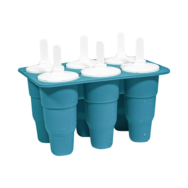 Molde de helado de silicona plegable con 6 compartimentos Wmkox8yii hjk5366