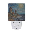 thumbnail image 2 of Seagull Windmill Sea Sun Night Light 2 Pack LED Nightlight Plug into Wall Dusk to Dawn Sensor Soft White, 2 of 7