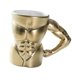 thumbnail image 5 of Taza de cerámica con asa, única, ligera, portátil, decorativa, de porcelana, para café Oro y blanco, 5 of 9