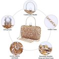thumbnail image 3 of Bolsos De Noche De Embrague Con Brillo Para Mujer Bolsos De Mano Con Borlas De Cáscara Dura Pura Para Fiestas Club De Bodas - Z-Oro, 3 of 5