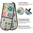 thumbnail image 2 of Yayeee Double Oven Mitt Kitchen Heat Resistant Baking 35" x7" Quilted Glove, Green Floral, 2 of 6