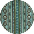 thumbnail image 1 of Ahgly Company Indoor Round Abstract Light Blue Modern Area Rugs, 6' Round, 1 of 4
