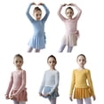 thumbnail image 3 of Hotiary Toddler Baby Girls Ballet Leotards Fall Winter Long Sleeve Dance Leotard with Tutu Skirt Kids Round Neck Soft Gymnastic Outfit Glitter Training Performance Clothes Baby Pink for 4-13Y, 3 of 3