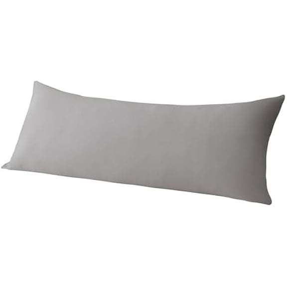 Pillow Cover Jersey Knit Body Pillow Cover 100% Cotton Fabric 1 Pack, Long Pillow Case Breathable & Skin-Friendly with Zipper 21×54 inches Dark Grey