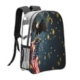 thumbnail image 3 of Honeii North American Bald Eagle Print Clear Backpack Heavy Duty Transparent Bag 17" See Through BookBag for Women Men Adults Work Festival Sports Travel, 3 of 7