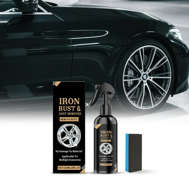 Limpiador de llantas en aerosol | Limpiador de aluminio para eliminar el polvo y el óxido de los frenos | Seguro para todo tipo de acabados de ruedas | Fórmula de acción rápida | 120 ml con esponja
