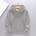 thumbnail image 2 of xaweyi Kids Child Toddler Boys Girls Solid Long Sleeve Patchwork Hooded Thickened Warm Sweatshirt Pullover Blouse Tops Outfits Clothes,Sizes 5-6 Years, 2 of 4