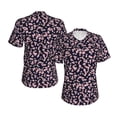 thumbnail image 3 of Yiaed Flower Print Women's T Shirt V-Neck Short Sleeve Shirt Casual Breathable Tee Summer Tops-3X-Large, 3 of 5