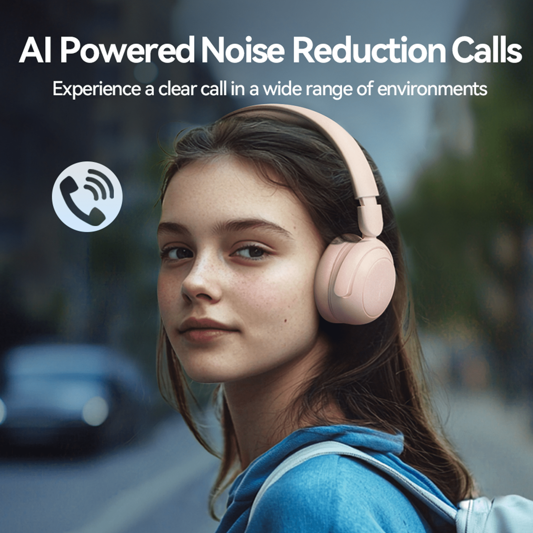 1MORE Sonoflow Mini HQ20 Noise Cancelling Bluetooth over-Ear Headphones, Pink