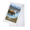 thumbnail image 1 of Kootenay National Park, Canada, Moose in Lake (100% Cotton Tea Towel, Decorative Hand Towel, Kitchen and Home), 1 of 3