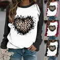 thumbnail image 4 of Plus Size Pullover Tops for Women Valentine's Day Funny Graphic Print Leopard Patchwork Long Sleeve Casual Sweatshirts (Red,L), 4 of 4