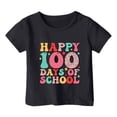 thumbnail image 1 of FhsagQ Mode Décontractée Imprimée pour Garçon et Fille, Col Rond, Manches Courtes, T-Shirt Ample, Printemps, Noir, 4-5 Ans, 1 of 4