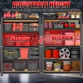thumbnail image 4 of 5 Tier Storage Rack, Adjustable Height Shelving, Warehouse Supermarket Basement Storage, Black Requires Assembly, 4 of 7